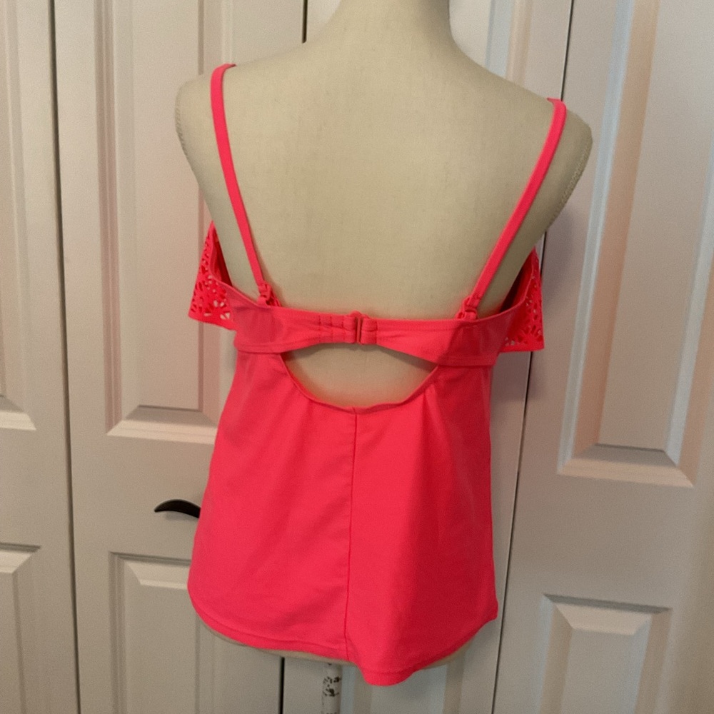 Pink Ruffle Women's Swim Top - Picture 6 of 10